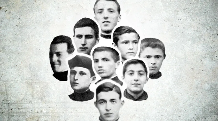 Fotografías de los 9 seminaristas mártires de Oviedo. Foto: Seminario de Oviedo