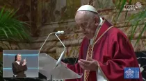 Traducción del Papa Francisco al lenguaje de señas. Foto: Captura YouTube