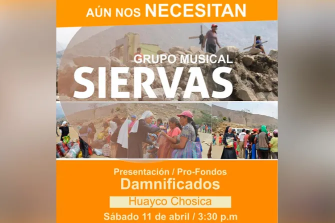 Grupo Siervas ofrece concierto gratuito por damnificados de Chosica en Perú
