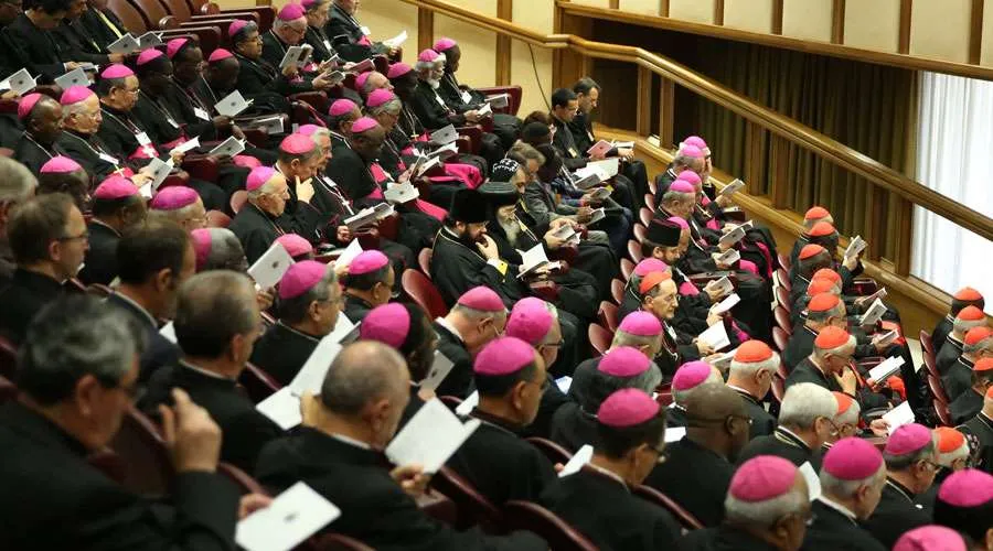 Padres Sinodales durante el Sínodo de los Obispos. Foto: Daniel Ibáñez / ACI Prensa