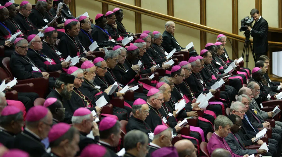 Los obispos en aula del Sínodo esta mañana. Foto Daniel Ibáñez / ACI Prensa ?w=200&h=150