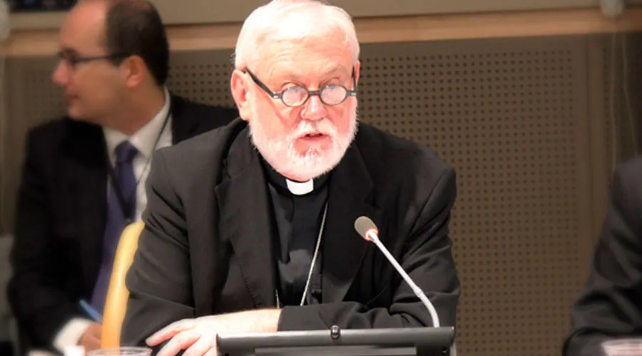 Mons. Gallagher durante su intervención en la ONU. Foto: Holy See UN?w=200&h=150