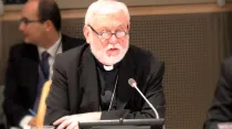 Mons. Gallagher durante su intervención en la ONU. Foto: Holy See UN