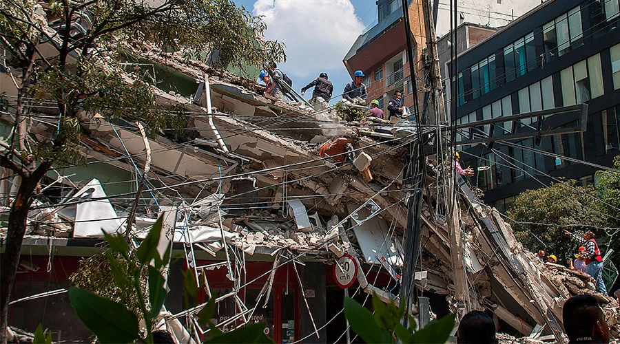 Edificio destruido en Ciudad de México tras sismo del 19 de septiembre. Foto: Cáritas Mexicana.?w=200&h=150