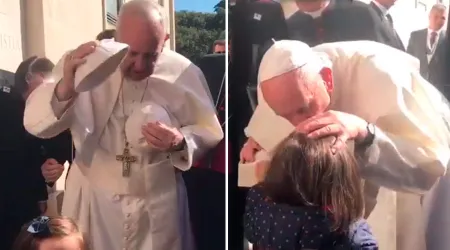 VIDEO: La broma del solideo que hizo el Papa Francisco a una niña en Fátima