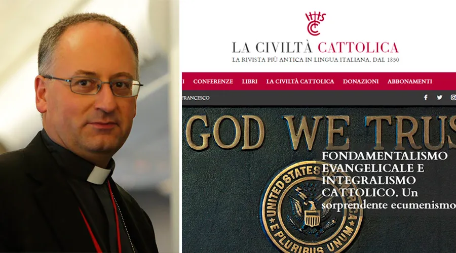 P. Antonio Spadaro y artículo de La Civiltà Cattolica / Crédito: Alan Holdren ?w=200&h=150