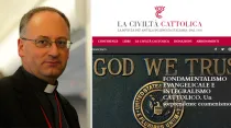 P. Antonio Spadaro y artículo de La Civiltà Cattolica / Crédito: Alan Holdren 