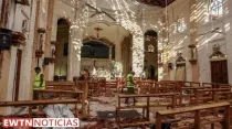 Iglesia de San Antonio en Sri Lanka luego de los atentados. Crédito: Captura EWTN Noticias