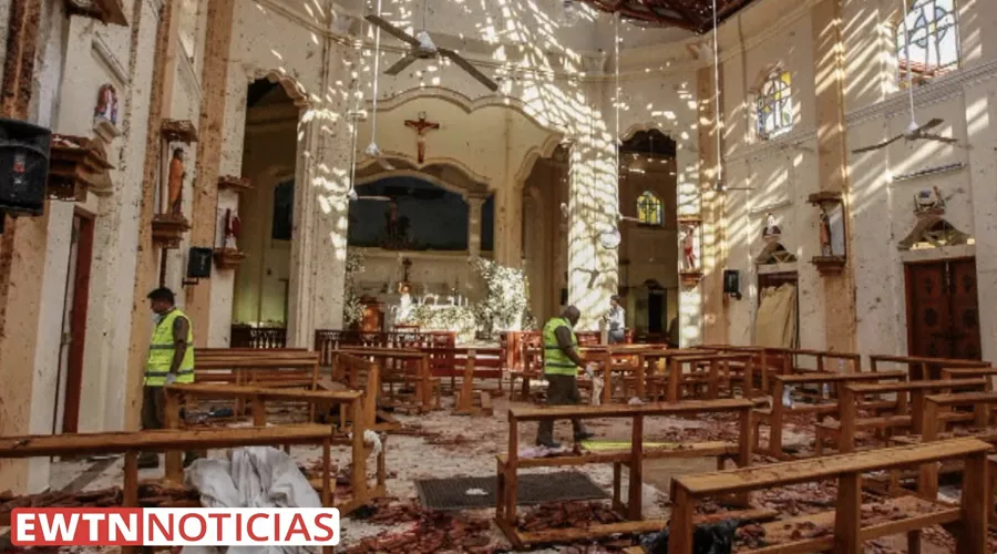 Iglesia de San Antonio tras el atentado en Sri Lanka. Foto: Captura EWTN Noticias