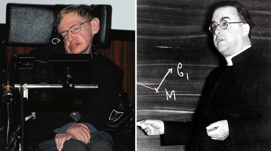 Stephen Hawking / P. Georges Lemaitre. Fotos: Dominio público / Wikipedia.