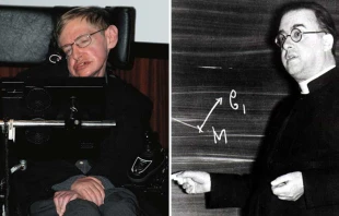Stephen Hawking / P. Georges Lemaitre. Fotos: Dominio pu00fablico / Wikipedia. 