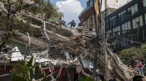 Una de las edificaciones derrumbadas en Mu00e9xico por el terremoto. Foto: Cu00e1ritas Mexicana