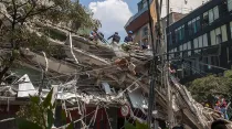 Una de las edificaciones derrumbadas en México por el terremoto. Foto: Cáritas Mexicana