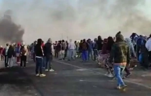 Bloqueo de una carretera en Peru00fa a fines de 2022. Cru00e9dito: ANDINA / Difusiu00f3n 