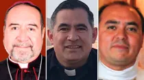 Mons. Florencio Armando Coín Cruz, P. Carlos Enrique Samaniego y P. Salvador González. Fotos: CEM
