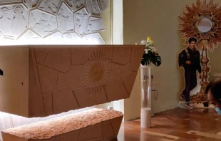 La tumba de Carlo Acutis. Cru00e9dito: Diu00f3cesis de Asu00eds 