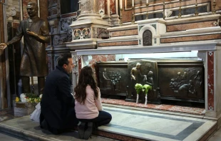 La tumba de San Josu00e9 Moscati en Nu00e1poles. Foto Daniel Ibu00e1u00f1ez / ACI Prensa 