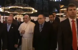 El Papa Francisco visita el Museo de Santa Sofía en Estambul / Captura de Youtube 