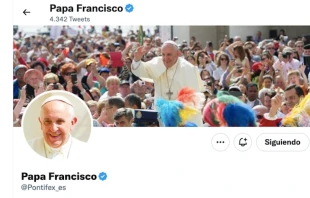 Twitter del Papa. Cru00e9dito: Captura de pantalla 
