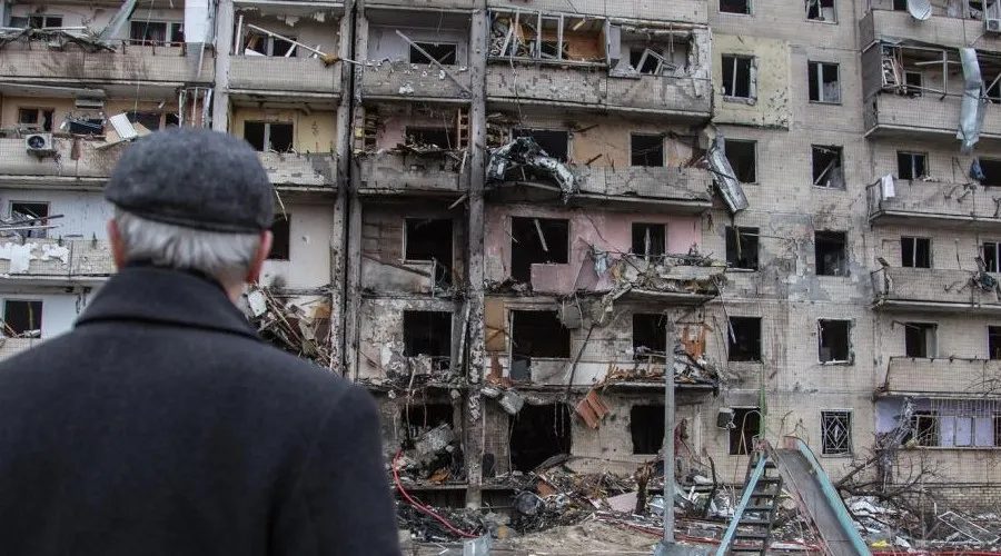 Edificio derruido en Ucrania. Crédito: PNUD Ucrania / Oleksandr Ratushniak