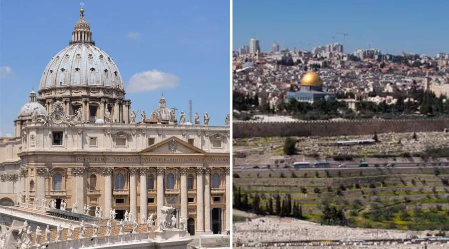 La Basílica de San Pedro y una vista de Jerusalén. Fotos: Daniel Ibáñez / ACI Prensa?w=200&h=150