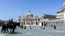 Estado de alerta sanitaria en el Vaticano. Foto: Daniel Ibu00e1u00f1ez / ACI Prensa