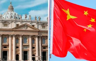 El Vaticano y la bandera de China. Fotos: ACI Prensa / Flickr Osrin CC-BY-NC-2.0 