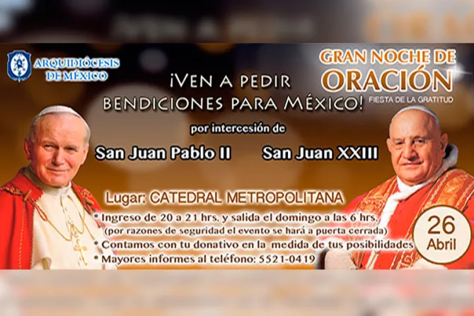 México: Velada de Oración por canonización de Juan Pablo II y Juan XXIII