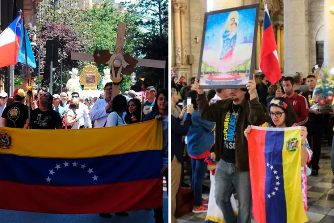 Fieles de Chile y Venezuela unidos por la celebración de la Virgen de Chiquinquirá