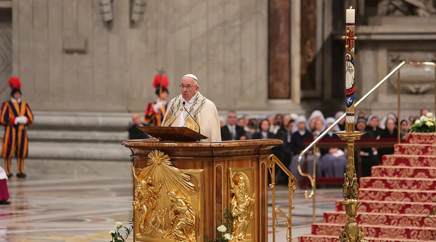Papa Francisco en la celebración de Vísperas hoy. Foto: Elise Harris / ACI Prensa.?w=200&h=150