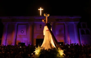 Vu00eda Crucis en una parroquia de la Arquidiu00f3cesis de Managua. Cru00e9dito: Parroquia El Calvario Masaya 