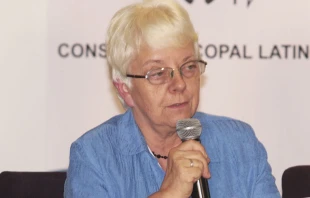 Vicki Thorn en un evento del CELAM en Bogotu00e1. Cru00e9dito: Eduardo Berdejo / ACI Prensa 