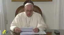El Papa durante el videomensaje.