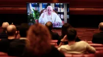 Video mensaje del Papa Francisco. Foto: Daniel Ibáñez / ACI Prensa