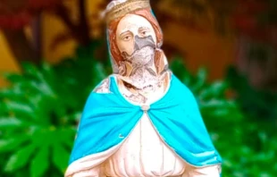 Imagen de la Virgen de Batnaya destruida por Estado Islu00e1mico. Foto: AIN 