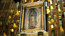 Imagen original de la Virgen de Guadalupe en su Santuario en Ciudad de Mu00e9xico. Cru00e9dito: David Ramos / ACI Prensa.