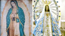 Imagen de la Virgen de Guadalupe. Crédito: ACI Prensa / Imagen de Nuestra Señora de Luján. Crédito: Photo-Monique / Wikipedia (CC BY-SA 3.0).