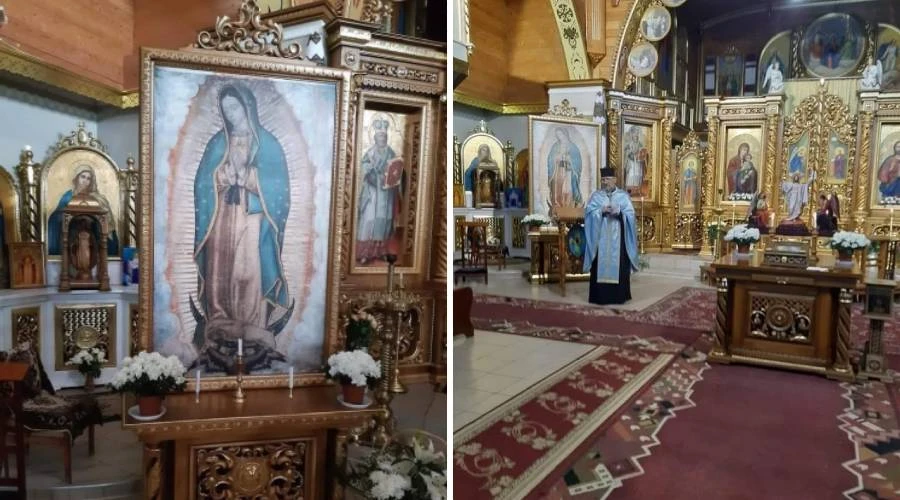 Fotos de la imagen de Nuestra Señora de Guadalupe en Ucrania. Crédito: Ayuda a la Iglesia Necesitada (ACN).?w=200&h=150