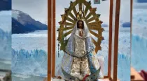 La Virgen de Luján visitó el Glaciar Perito Moreno. Crédito: Cortesía Mons. García Cuerva