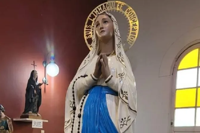¿La Virgen “llora sangre” en Argentina”? Obispo pide “mucha prudencia”