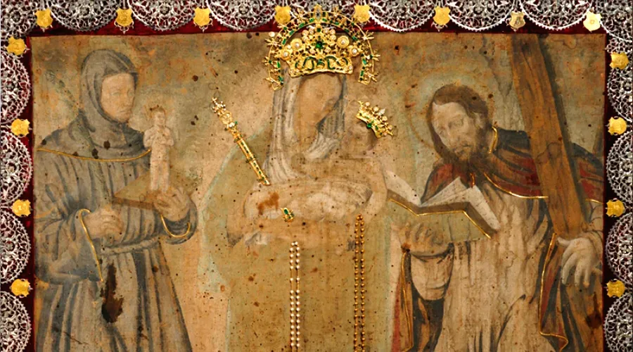 Imagen original de la Virgen de Chiquinquirá. Crédito: Virgendechiquinquira.com?w=200&h=150