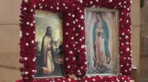 Imágenes de San Juan Diego y la Virgen de Guadalupe. Crédito: Arquidiócesis de Los Ángeles