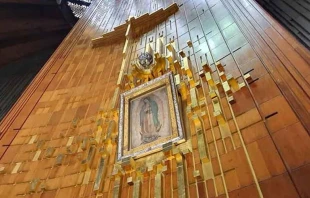 Imagen original de la Virgen de Guadalupe en su Santuario en Ciudad de Mu00e9xico. Cru00e9dito: David Ramos / ACI Prensa. 