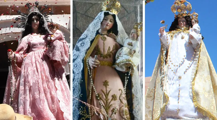 Fiesta de la Virgen del Rosario en Bolivia, Argentina y Chile. Crédito: Arquidiócesis de Sucre (Bolivia), Arquidiócesis de Mendoza (Argetina) y Arquidiócesis de La Serena (Chile)