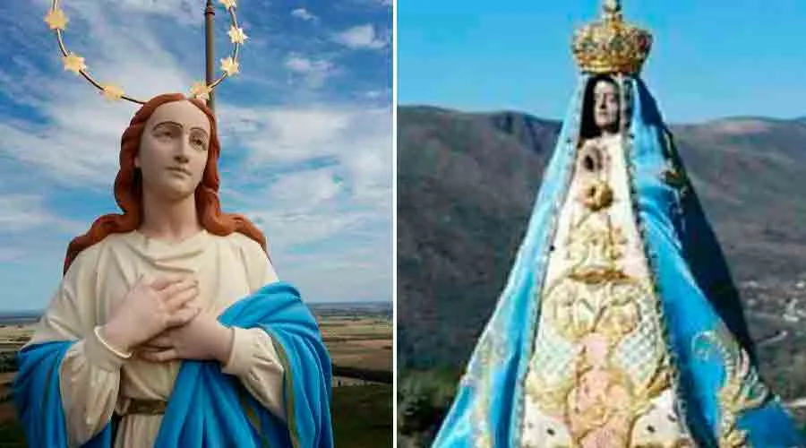 Virgen del Verdún. Crédito: Conferencia Episcopal del Uruguay / Virgen Del Valle. Crédito: Diócesis de Catamarca