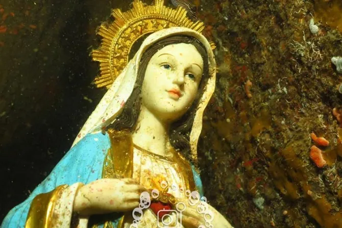 VIDEO Y FOTOS: Hallan imagen de la Virgen María en el fondo del mar