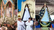 Nuestra Señora de Caacupé, Paraguay; Purísima de Lo Vásquez, Chile; Nuestra Señora del Valle, Argentina / Fotos: Santuarios marianos