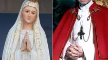 Virgen de Fátima. Foto: Daniel Ibáñez (ACI Prensa) / Papa. Foto: Dominio público