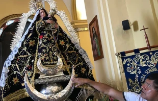 Imagen de la Virgen de Guadalupe en la Catedral de Trujillo, un du00eda antes de la llegada del Papa Francisco. Foto: David Ramos / ACI Prensa. 