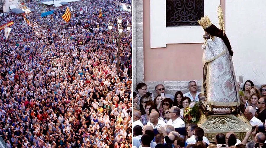 Miles de personas durante el acto de desagravio a la Virgen en Valencia (España). Foto: Archidiócesis de Valencia. ?w=200&h=150